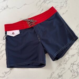 Birdwell Women’s 405 Board Shorts - Red / White / Navy - Size 8